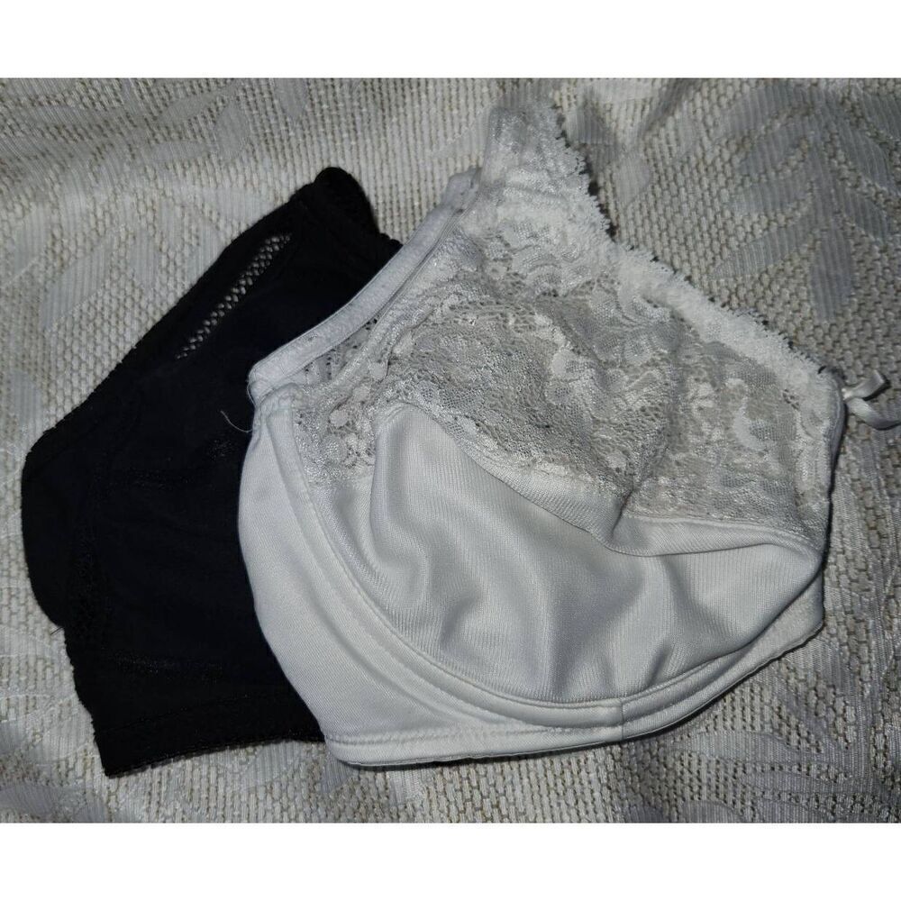 Two for one unpadded lacy Bras-white underwire and black soft-cup VGC